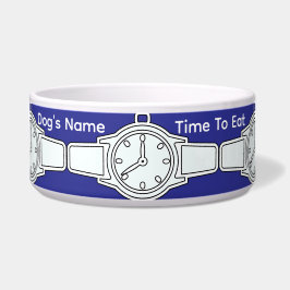 Personaliseer hondennaam Tijd om te eten Blauw Voerbakje