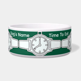 Personaliseer hondennaam Tijd om te eten Groen Voerbakje
