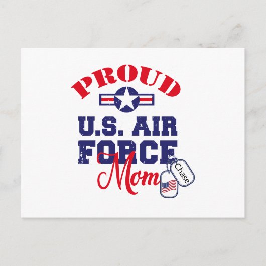 Personaliseer hondenpenning U.S. Air Force Moeder Briefkaart (Voorkant)