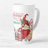 Personaliseer Hot Coco Holiday Gnomes Latte Mok (Rechterhoek)