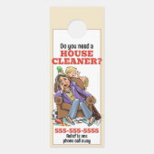 Personaliseer Housecleaner Promo Flyer Housecleani Deurhanger (Voorkant)