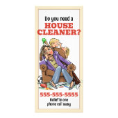 Personaliseer Housecleaner Promo Flyer Housecleani Reclamekaart (Voorkant)