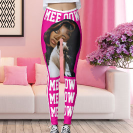 Personaliseer Huisdier Kat Mam Liefde Hot Roze Wit Leggings