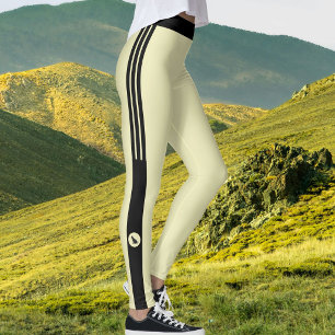 Personaliseer huisdier mama zwarte strepen zachte leggings