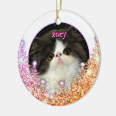 Personaliseer huisdier ornament roze mousserende g (Links)