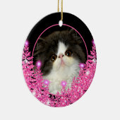 Personaliseer huisdier ornament roze sprankelende  (Rechts)