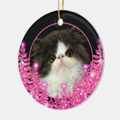 Personaliseer huisdier ornament roze sprankelende  (Links)