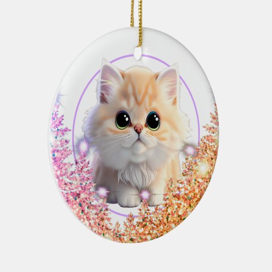 Personaliseer huisdier ornament schattige kat kitt (Rechts)