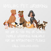 Personaliseer huisdierverzorging Cute honden Afbee Raamsticker (Vel)