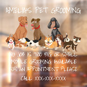 Personaliseer huisdierverzorging Cute honden Afbee Raamsticker (Vel 2)