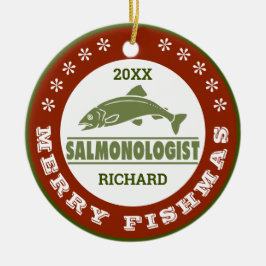 Personaliseer Humoureuze zalm die een-van-een-soor Keramisch Ornament