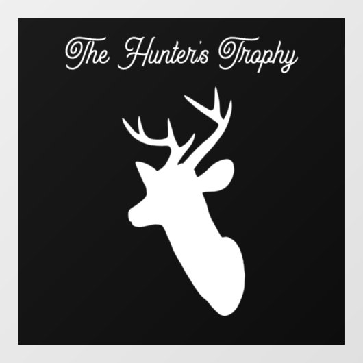 Personaliseer Hunters Trophy Deers Head Black Back Raamsticker (Vel)