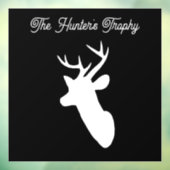 Personaliseer Hunters Trophy Deers Head Black Back Raamsticker (Vel 3)