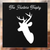 Personaliseer Hunters Trophy Deers Head Black Back Raamsticker (Vel 2)