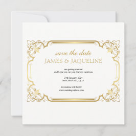 Personaliseer Huwelijk Save the Date Gouden lijst