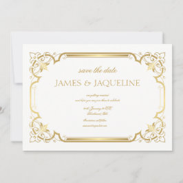 Personaliseer Huwelijk Save the Date Gouden lijst