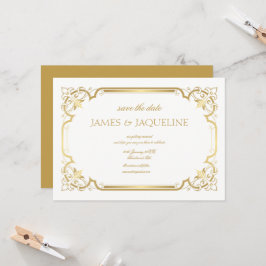Personaliseer Huwelijk Save the Date Gouden lijst