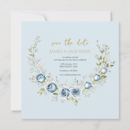 Personaliseer Huwelijk Save the Date Rozenkrans (Voorkant)