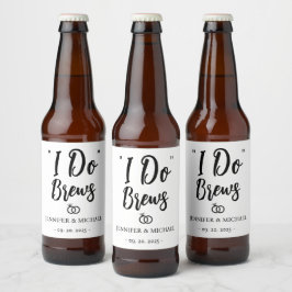 Personaliseer Huwelijksreceptie I Do Brews Bier Etiket