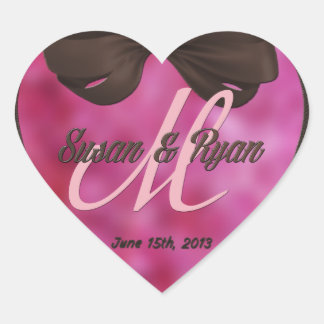 Personaliseer huwelijksstickers - hart sticker