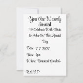 Personaliseer huwelijksuitnodiging Elegant Custom Kaart (Achterkant)