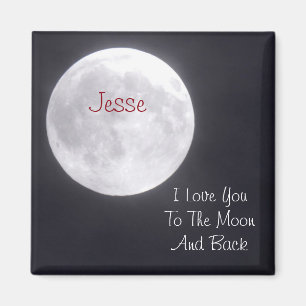 Personaliseer I Love you to the Moon en Back Magne Magneet