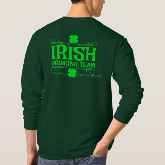 Personaliseer Iers Drinkteam St. Patrick's Day T-shirt (Achterkant)