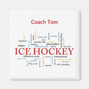 Personaliseer, IJshockeycoach Bedankt in Woorden Magneet