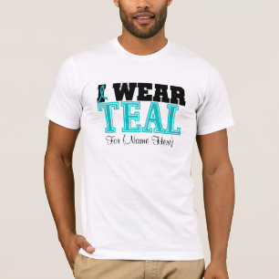 Personaliseer ik Blauwgroen ovariumkanker heb Draa T-shirt