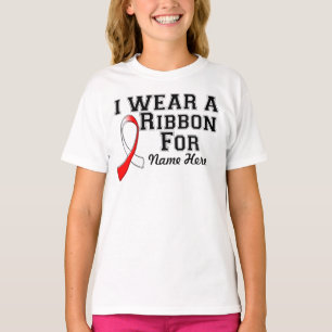Personaliseer Ik Draag een Rode en Witte Lint T-shirt