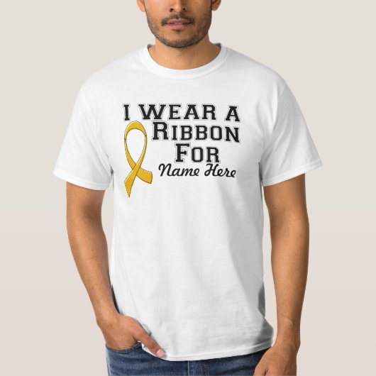 Personaliseer ik een Amber Ribbon Draag T-shirt (Voorkant)