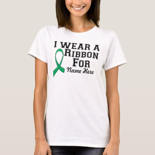 Personaliseer ik een Emerald Green Ribbon heb Draa T-shirt (Voorkant)
