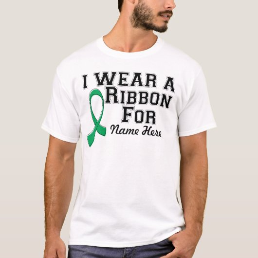 Personaliseer ik een Emerald Green Ribbon heb Draa T-shirt (Voorkant)