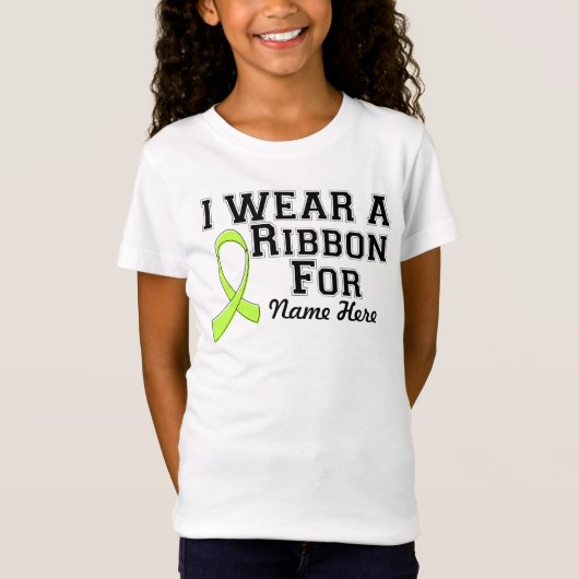 Personaliseer ik een Lime Green Ribbon Draag T-shirt (Voorkant)
