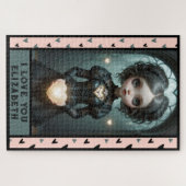 Personaliseer, IK HOU VAN JE schattige harten meis Legpuzzel (Horizontaal)