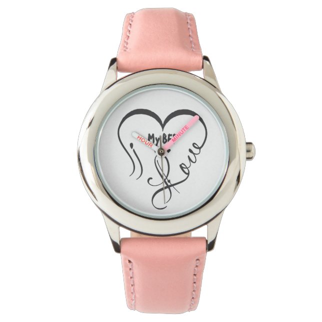 Personaliseer Ik hou van mijn BFF • Jij = ♥ Horloge (Voorkant)