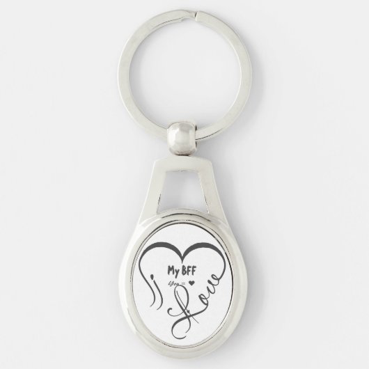 Personaliseer Ik hou van mijn BFF • Jij = ♥ Sleutelhanger (Voorkant)