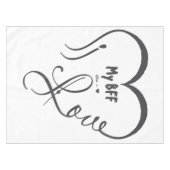 Personaliseer Ik hou van mijn BFF • Jij = ♥ Tafelkleed (Voorkant (Horizontaal))