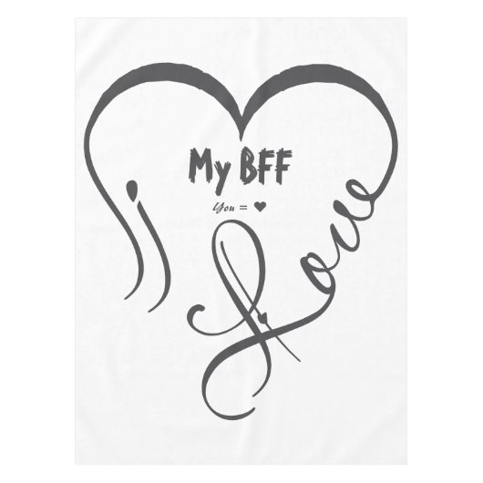 Personaliseer Ik hou van mijn BFF • Jij = ♥ Tafelkleed (Voorkant)