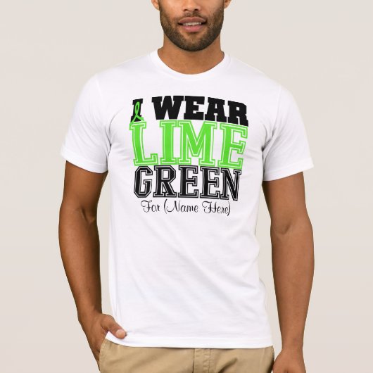 Personaliseer ik Lime Green Ribbon Lymphoma T-shirt (Voorkant)