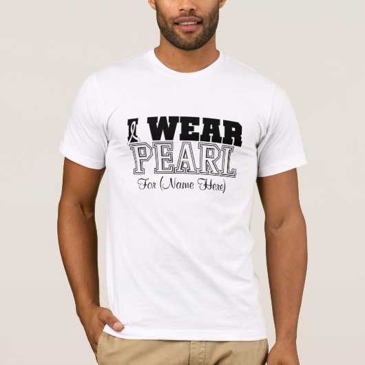 Personaliseer ik Pearl Ribbon Lung Cancer T-shirt (Voorkant)