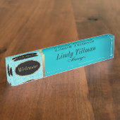 Personaliseer,  in het Bord van de Blauwgroen Naam Naambordje (Zijkant)