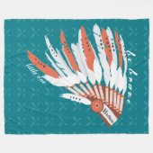 Personaliseer Indian Feather Headdress Pijl Patroo Fleece Deken (Voorkant (Horizontaal))