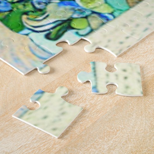 PERSONALISEER, IRISES VAN GOGH SCHILDERIJ QR CODE LEGPUZZEL (Zijkant)