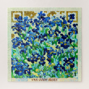 PERSONALISEER, IRISES VAN GOGH SCHILDERIJ QR CODE  LEGPUZZEL
