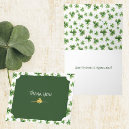Personaliseer Irish Waterverf Shamrocks Bedankkaart