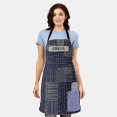 Personaliseer Japanse sashiko die lijkt op een pat Schort (Gedragen)