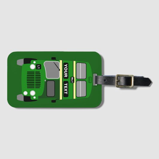 Personaliseer jaren 1960 Liverpool Double Decker b Bagagelabel (Voorkant (horizontaal))
