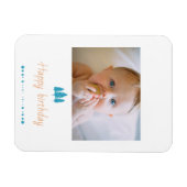 Personaliseer je baby Happy Birthday memorabele Magneet (Horizontaal)