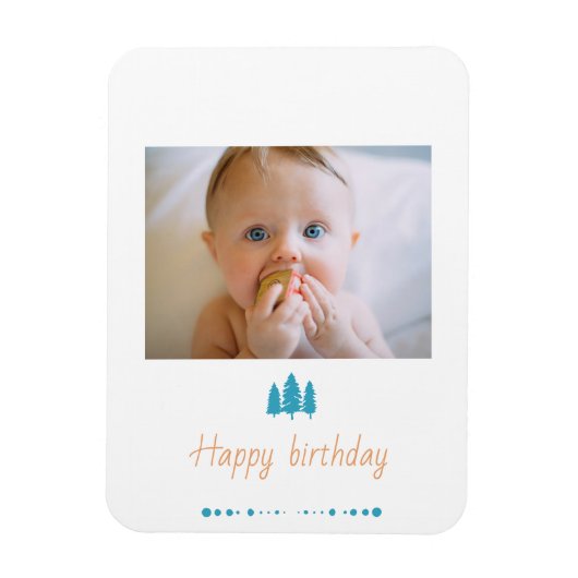 Personaliseer je baby Happy Birthday memorabele Magneet (Verticaal)